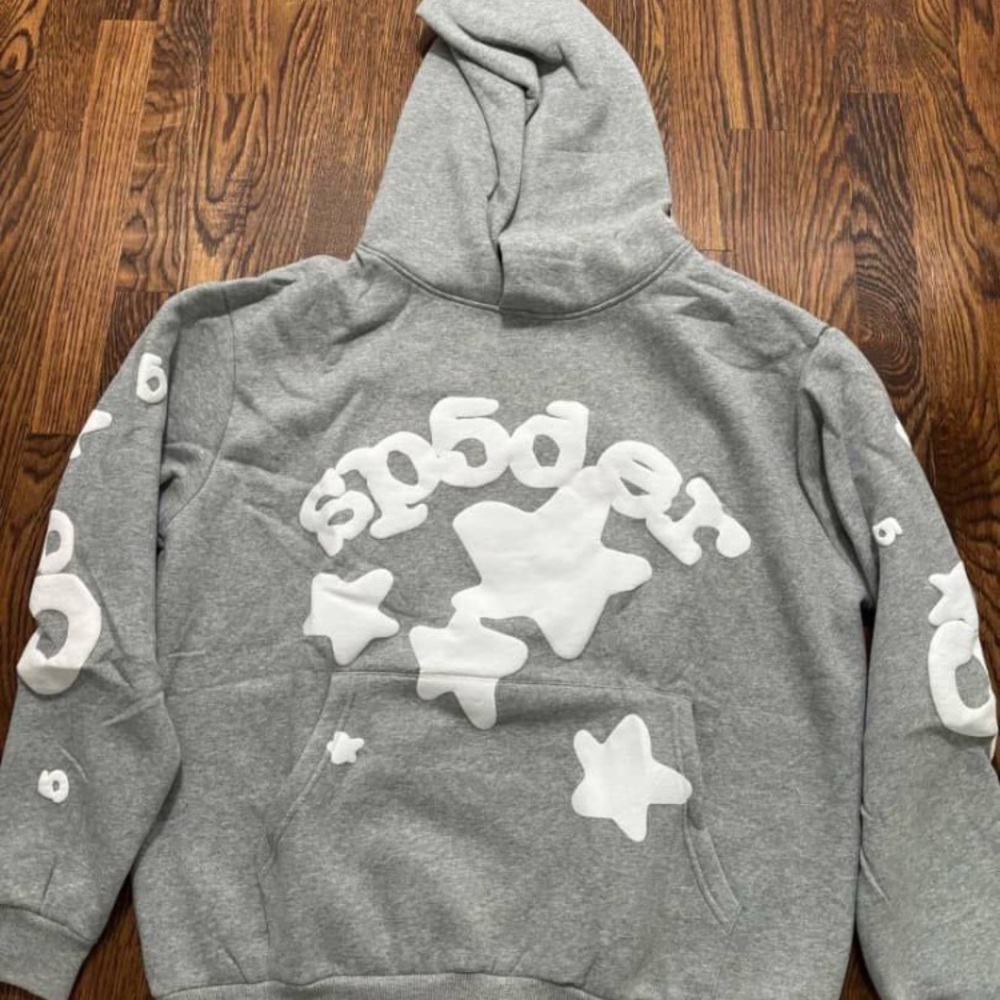 Kids Gray Hoodie with White Star Design